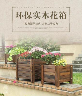 厂家直销碳化木花箱 市政美化花池 道路移动花池 木制花盆