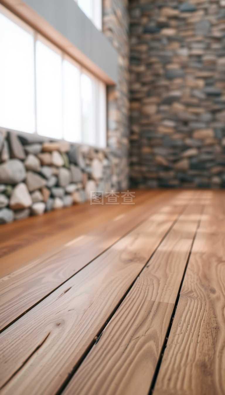 岩壁和木地板。